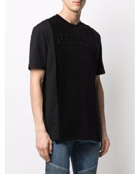 T-shirt à col rond brodé noir Philipp Plein