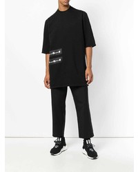 T-shirt à col rond brodé noir Rick Owens DRKSHDW