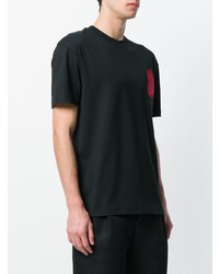 T-shirt à col rond brodé noir McQ Alexander McQueen