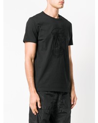 T-shirt à col rond brodé noir Moncler