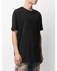 T-shirt à col rond brodé noir Philipp Plein