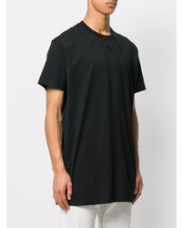 T-shirt à col rond brodé noir Givenchy