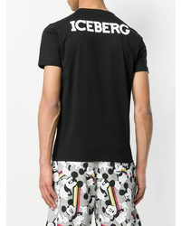 T-shirt à col rond brodé noir Iceberg