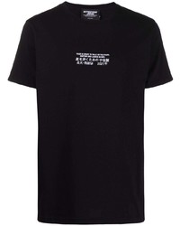 T-shirt à col rond brodé noir Enterprise Japan