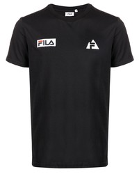 T-shirt à col rond brodé noir Fila