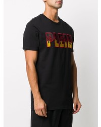 T-shirt à col rond brodé noir Philipp Plein