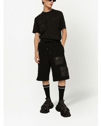 T-shirt à col rond brodé noir Dolce & Gabbana