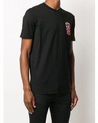 T-shirt à col rond brodé noir DSQUARED2