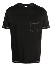 T-shirt à col rond brodé noir FURSAC
