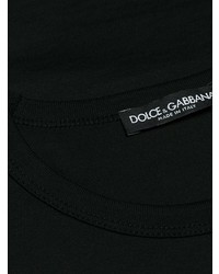 T-shirt à col rond brodé noir Dolce & Gabbana