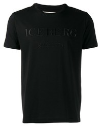 T-shirt à col rond brodé noir Iceberg