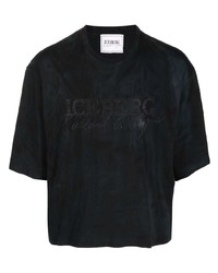 T-shirt à col rond brodé noir Iceberg