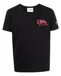 T-shirt à col rond brodé noir Iceberg