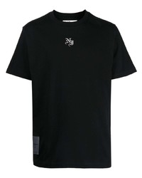 T-shirt à col rond brodé noir Izzue