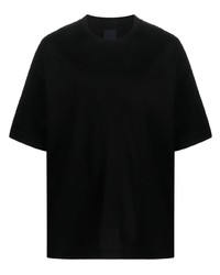 T-shirt à col rond brodé noir Juun.J