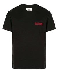 T-shirt à col rond brodé noir Kent & Curwen