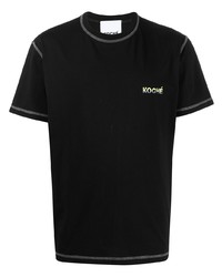 T-shirt à col rond brodé noir Koché