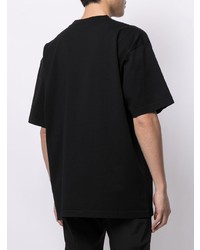 T-shirt à col rond brodé noir Balenciaga