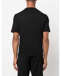 T-shirt à col rond brodé noir Lanvin