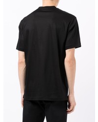 T-shirt à col rond brodé noir Giorgio Armani