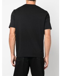 T-shirt à col rond brodé noir Lanvin