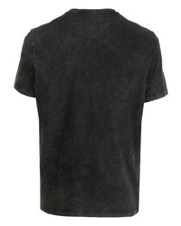 T-shirt à col rond brodé noir Dondup