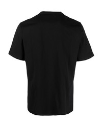 T-shirt à col rond brodé noir Barbour