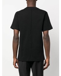 T-shirt à col rond brodé noir Helmut Lang