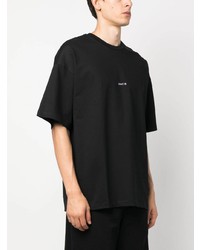 T-shirt à col rond brodé noir Oamc