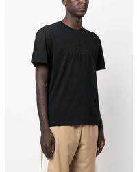 T-shirt à col rond brodé noir JW Anderson