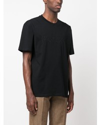 T-shirt à col rond brodé noir JW Anderson