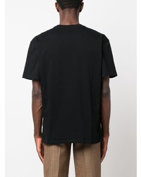 T-shirt à col rond brodé noir JW Anderson