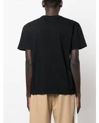 T-shirt à col rond brodé noir JW Anderson