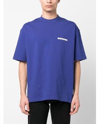 T-shirt à col rond brodé noir Balenciaga