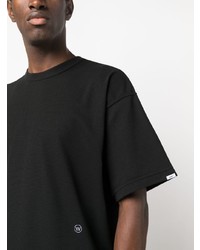 T-shirt à col rond brodé noir WTAPS