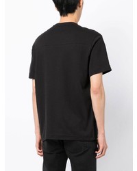 T-shirt à col rond brodé noir Calvin Klein