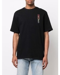 T-shirt à col rond brodé noir Kenzo