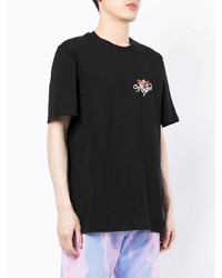 T-shirt à col rond brodé noir MSGM