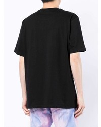 T-shirt à col rond brodé noir MSGM