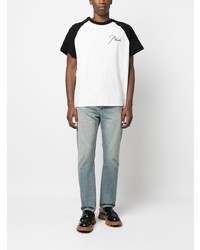 T-shirt à col rond brodé noir Rhude