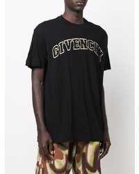 T-shirt à col rond brodé noir Givenchy