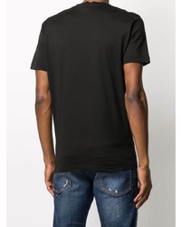 T-shirt à col rond brodé noir DSQUARED2