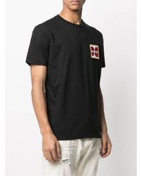 T-shirt à col rond brodé noir DSQUARED2