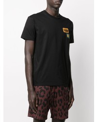 T-shirt à col rond brodé noir DSQUARED2