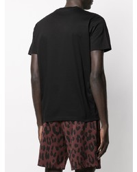 T-shirt à col rond brodé noir DSQUARED2