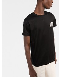 T-shirt à col rond brodé noir Moncler