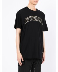 T-shirt à col rond brodé noir Givenchy