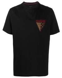 T-shirt à col rond brodé noir Maharishi