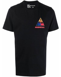 T-shirt à col rond brodé noir Maharishi