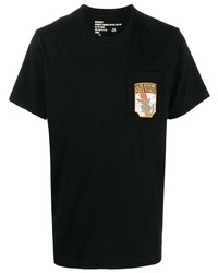 T-shirt à col rond brodé noir Maharishi